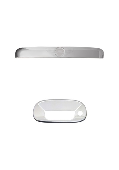 Fiat Doblo 2000-2010 2'li Arka Krom Set Bagaj Çıtası + Bagaj Açma Krom A+