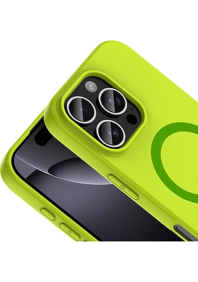Maks Technology iPhone Uyumlu 16 Pro Max Kılıf M-safe Şarj Özellikli Mkst Aris Silikon Kapak - Yeşil