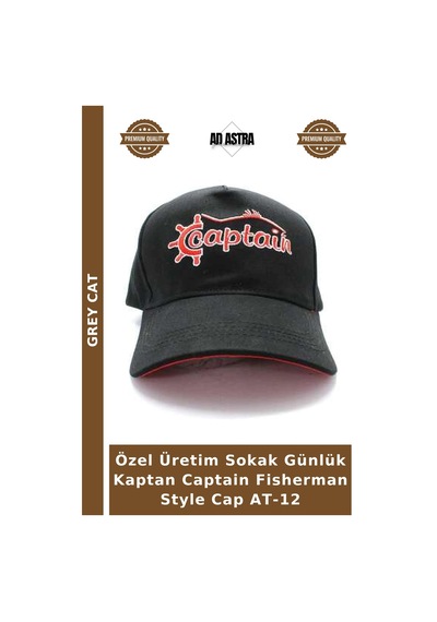 Grey Cat Özel Üretim Sokak Günlük Kaptan Captain Fisherman Style Cap At-12 Çok Renkli