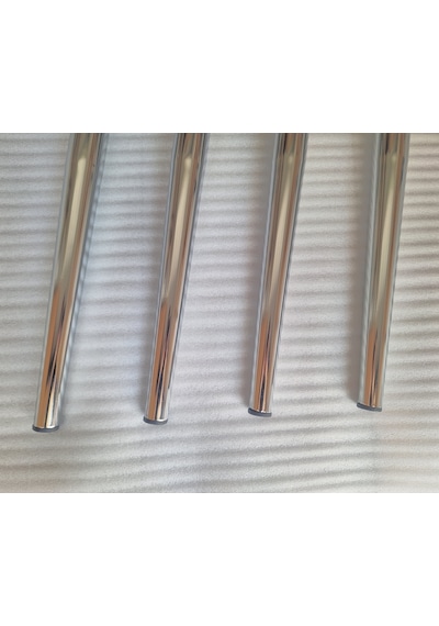 4 Adet-metal Konik Ayak-masa Ayağı-gümüş Renk-73.5cm- Açılı Ayak