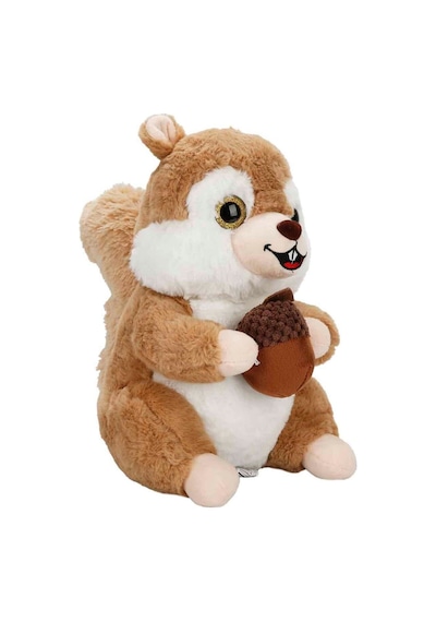 Peluş Sincap Fındık Tutan Sincap 30 Cm - Uyku Ve Oyun Arkadaşı Peluş Oyuncak - Bej Çok Renkli