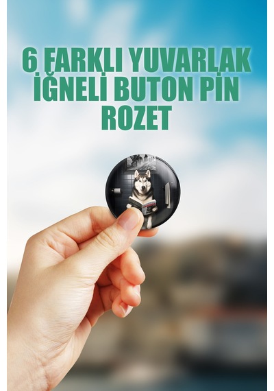 Sürrealist Komik Hayvan Tuvalet Çanta Süsü İğneli Buton Rozet Seti 6 Adet Altılı