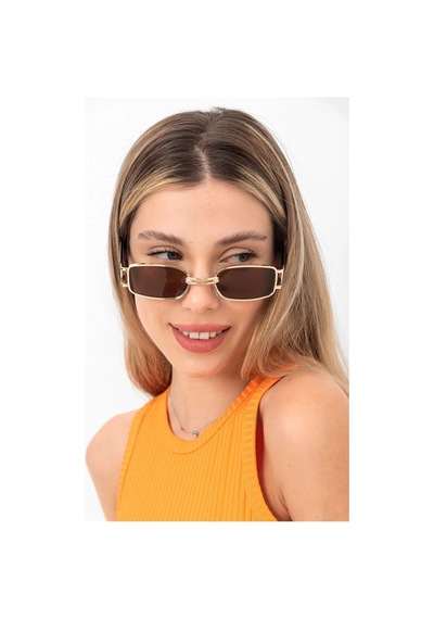Unisex Vintage Gold Kahve Güneş Gözlüğü Çok Renkli