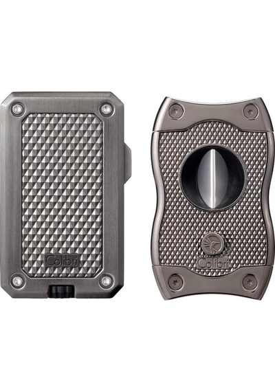 Colibri Rally Gunmetal Tek Torch Çakmak & Gunmetal Sv-cut Premium Puro Seti