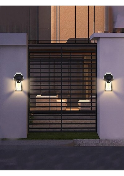 Sensörlü Solar Güneş Enerjili Bahçe Balkon Armatürü- Sarı Işık Rustik Ampul Dahil