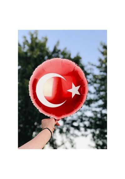 5 Ad Bayrak Folyo Kırmızı Balon Türk Bayraklı Baskılı 23 Nisan 19 Mayıs Süslemesi Türk Bayrağı 45cm