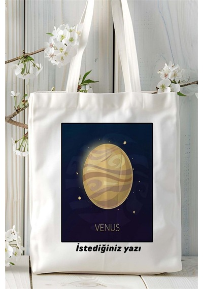 Venüs Baskılı Bez Çanta Omuz Çantası Kişiye Özel Desen Çok Renkli