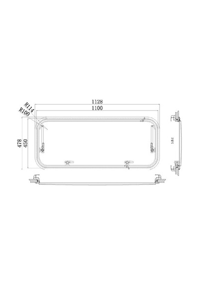 Babarvy Amortisörlü Cam - 90 Açılır 110x45