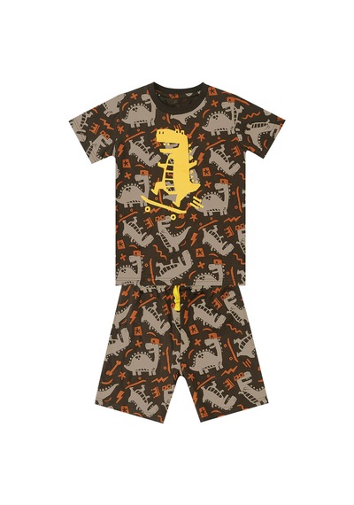 Kaykay Dino Erkek Çocuk Yazlık T-shirt Şort Takım