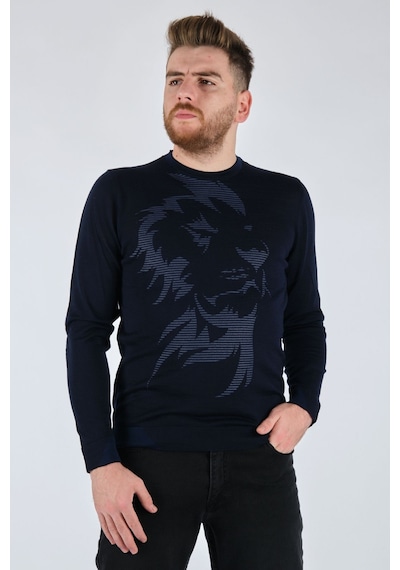 Ecer Erkek Minimalist Uzun Kol Triko - Günlük Stil Lacivert