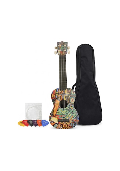 Soprano Ukulele Kuş Desenli