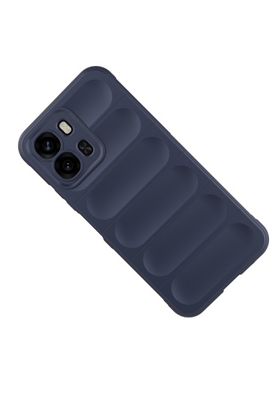 Oppo A6x Kılıf Darbe Emici Leke Tutmaz Esnek Tpu Oyuklu Arka Yüzey Tasarımlı Zore Etnik Silikon Kapak Lacivert