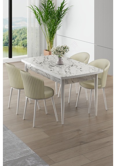 Canisa Asfel Serisi Mdf 77x130 Beyaz Mermer Desen Yandan Açılabilir Mutfak Masa Takımı 4 Krem Sandalye Beyaz Mermer Desen Krem Sandalye Canisa Asfel Serisi Mdf 77x130 Beyaz Mermer Desen Yandan Açılabilir Mutfak Masa Takımı 4 Krem Sandalye Beyaz Mermer Desen Krem Sandalye