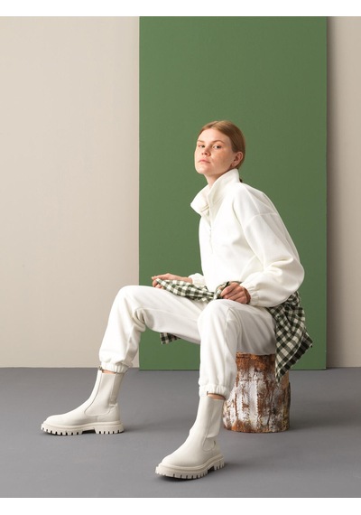 Xint Ekru Oversize Sweat Pantolon 470365 Beyaz