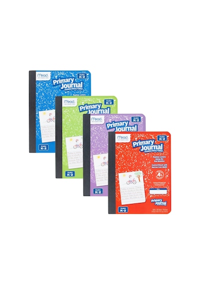 Primary Journal, 12'li Paket, Yarım Sayfa Çizgili Yaratıcı Hikaye Tablet, K-2 Sınıfları, 7 1/2 "x 9 3/4", 100 Sayfa, Çeşitli Renkler 610052-ecm