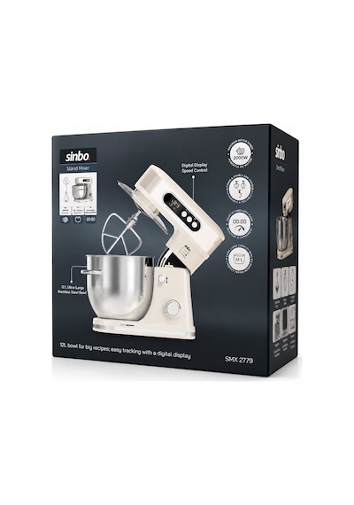 Sinbo Standlı Mikser Ve Blender Seti - 12 Litre Hazne - 8 Kademeli Hız Ayarı Çok Renkli