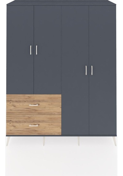 Kronos Gardrop 4 Raflı 2 Çekmeceli 2 Askılı 176x59x221 Antrasit-antrasit/çam Antrasit/çam Kronos Gardrop 4 Raflı 2 Çekmeceli 2 Askılı 176x59x221 Antrasit-antrasit/çam Antrasit/çam