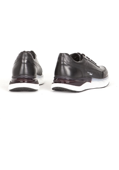 Marcomen Erkek Sneaker Airbag Tabanlı Bağcıklı Spor Ayakkabı Gerçek Deri Mc 19465 Siyah