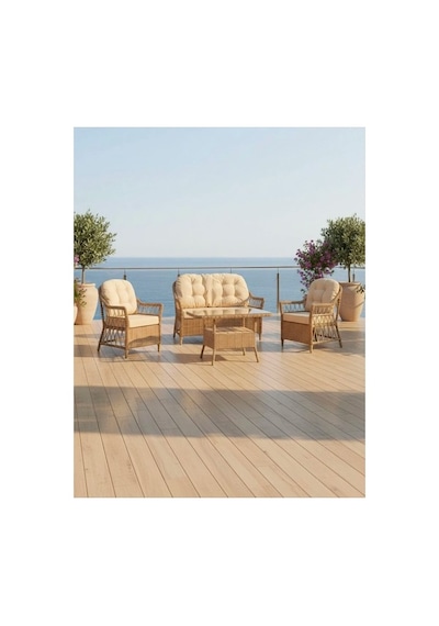 Dora Garden Home Inci 2+1+1 Rattan Bahçe Takımı Masalı Kahverengi Siyahçizgili Dora Garden Home Inci 2+1+1 Rattan Bahçe Takımı Masalı Kahverengi Siyahçizgili