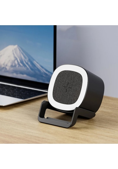 Microcase AL4385 4in1 Kablosuz Şarj Bluetooth Hoparlör Telefon Standı Siyah