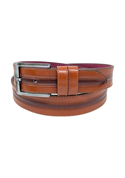 Süzer Deri Taba Suni Deri Ortası Desenli Model 4 Cm.lik Spor Kemer - 9023-52-22rl Taba