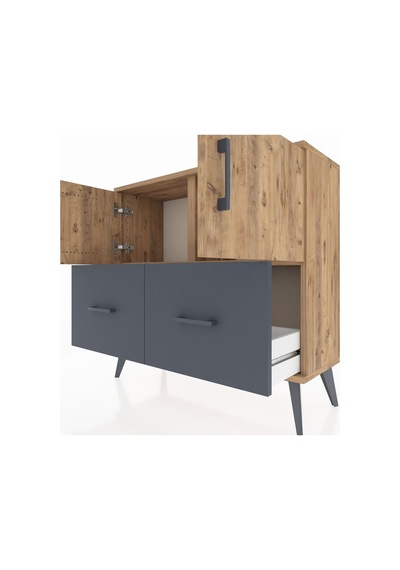Arges Şifonyer 2 Raflı 2 Çekmeceli 2 Kapaklı 88x30x80 Çam-çam/antrasit Çam/antrasit Arges Şifonyer 2 Raflı 2 Çekmeceli 2 Kapaklı 88x30x80 Çam-çam/antrasit Çam/antrasit