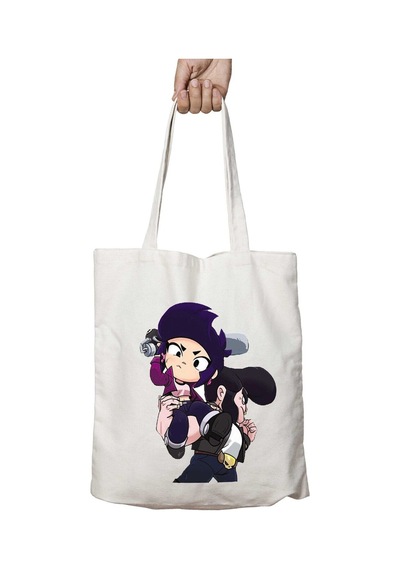 Art Hediye Brawl Stars Bibi And Bull Logolu İki Taraf Kalıcı Yıkanabilir Okul Plaj Omuz Bez Çanta Çok Renkli