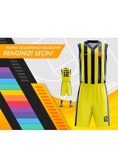 Acr Giyim Kişiye Özel Basketbol Forması - Dizayn : Çubuklu