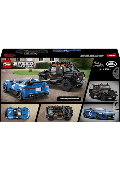 LEGO® Speed Champions Jaguar Project 7 ve Land Rover Defender 77264 - 10+ Yaş için Minifigür İçeren Oyuncak Yapım Seti (740 Parça)