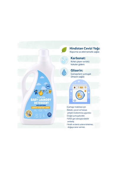 Doğal Bebek Çamaşır Sabunu Bitkisel Deterjan 1000 Ml