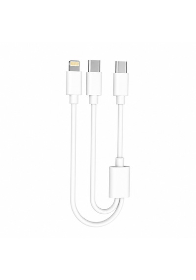 3 Uçlu Hızlı Şarj Kablosu 100w Type-c Lightning Çoklu Şarj Aleti Kablosu 50 Cm Beyaz