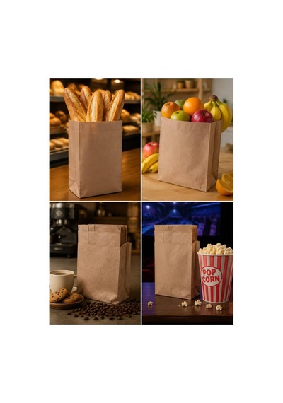 Şamua Kraft Kese Kağıdı 15 27 8 Cm 100 Adet Yağ Emici Ekmek, Simit, Poğaça, Sandviç Ve Paket Servis Kağıdı Kahverengi