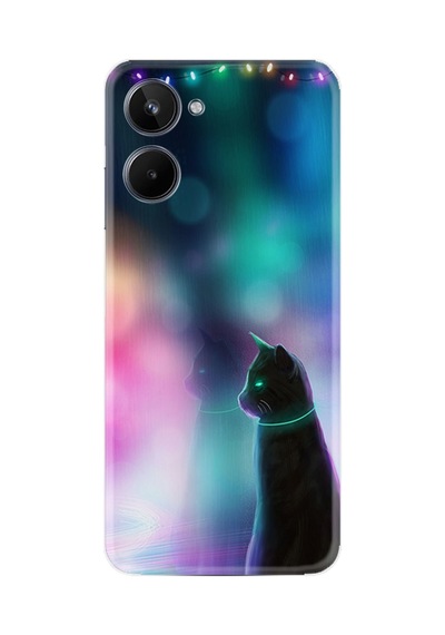 Realme 10 Kılıf Silikon Desen Özel Seri Window Cat 1787