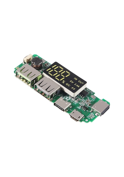 18650 Lityum Pil Şarj Modülü Dijital Göstergeli 5v2.4a 2a 1a Dual Usb Çıkış