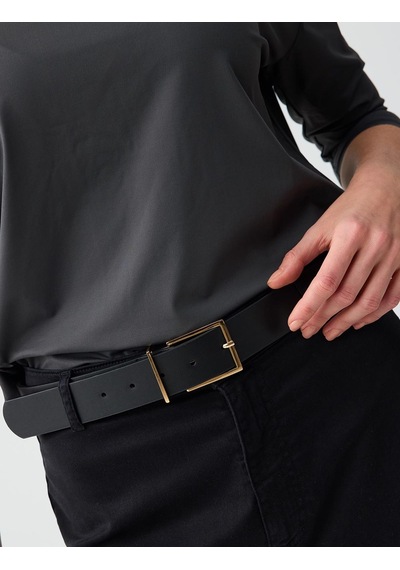 Jimmy Key Siyah İnce Metal Tokalı Deri Görünümlü Kemer 6sw416736900