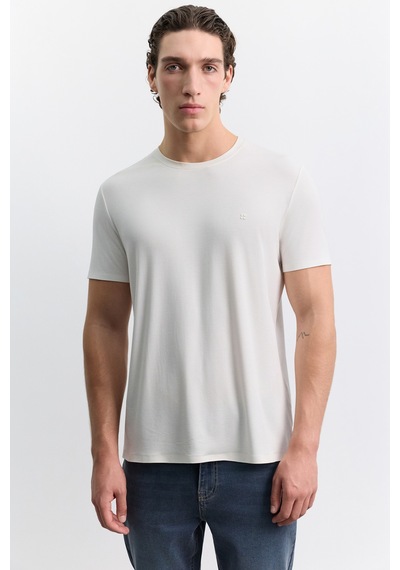 Avva Erkek Ekru Bisiklet Yaka Soft Touch Premium Basic Regular Fit T-shirt A62y1037 Avva Erkek Ekru Bisiklet Yaka Soft Touch Premium Basic Regular Fit T-shirt A62y1037