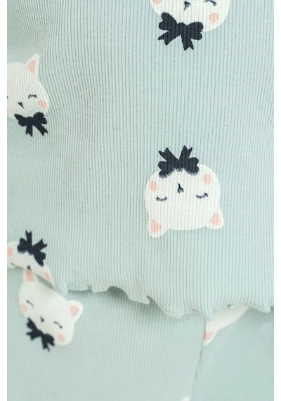 Rolypoly Rp3901c Kız Çocuk Uzun Kol Pijama Takım Su Yeşili