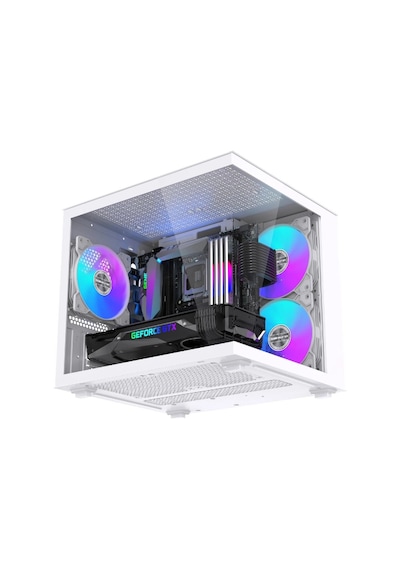 Hiper Akvaryum Cube 3x Rgb Fan M-atx Gaming Bilgisayar Kasası