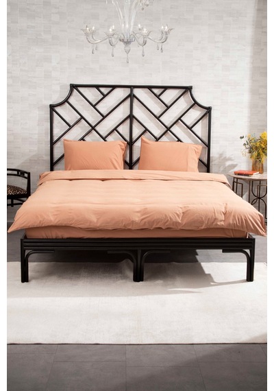 Kaay Premium Lastikli Çarşaf Dahil Nevresim Takımı 200x220 Çift Kişilik Tarçın