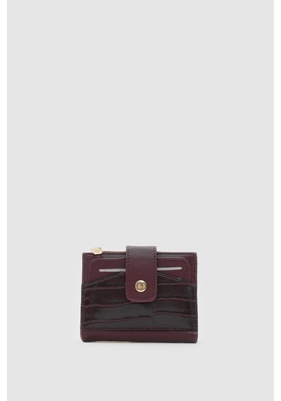Shule Bags Rosa Kroko Desenli Kadın Kartlık Bordo