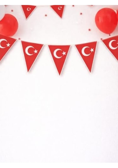 Türk Bayrağı Baskılı Üçgen Flama Bayrak Sınıf Okul Milli Bayram Dekoru Diğer