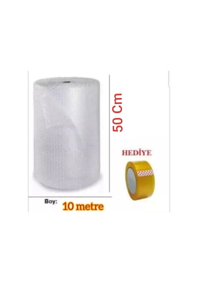 Balonlu Ambalaj Naylonu Pat Pat 50 Cm X 10 Metre 40 Gr Baloncuklu Havalı Pıtpıt Koli Bandı Hediye