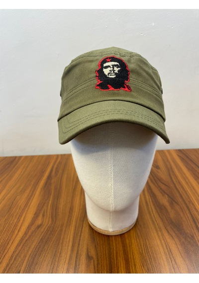Castro Che Nakışlı Pamuklu Gabardin Kumaş Cap Şapka Haki