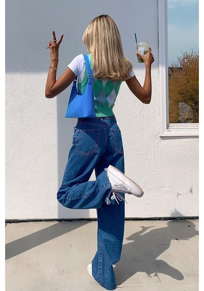 Madmext Mad Girls Mavi Palazzo Jean Mg1289-Mavi