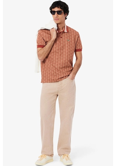 Lacoste Classic Fit Monogram Polo T-shirt Erkek Polo Yaka Tişört Kiremit Kiremit
