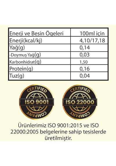 Hanzade Bitkisel Hindistan Cevizi Sirkesi 2 x 500 ML