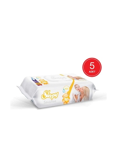 Sleepy Sensitive Hassas Ciltlere Özel Islak Bebek Havlusu 5 X 90'Lı