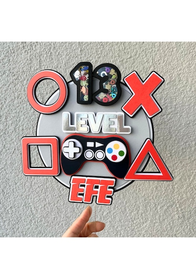 Video Game Erkek Çocuk Doğum Günü İsme Özel 3d Pasta Parti Süsü Cake Topper Çocuk