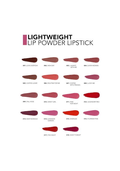Flormar Lightweight Lip Powder Kurutmayan Mat Stick Ruj 008 Lucky Me