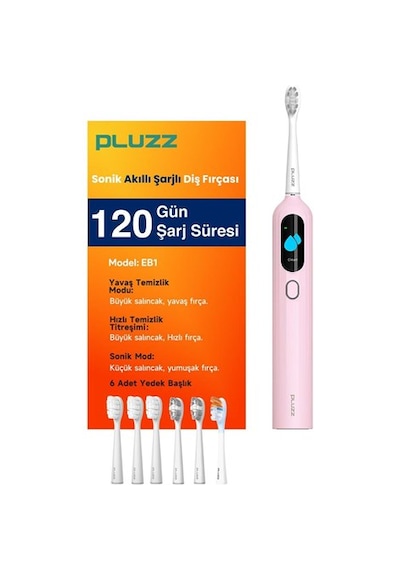 Pluzz Eb1 Ultra Sonic Şarjlı Diş Fırçası - Pembe